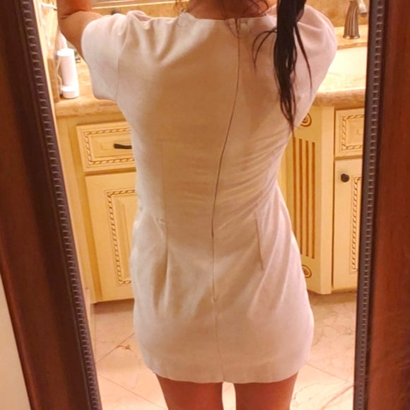 Bebe beige faux suede flirty cutout dress, XS - Picture 13 of 16